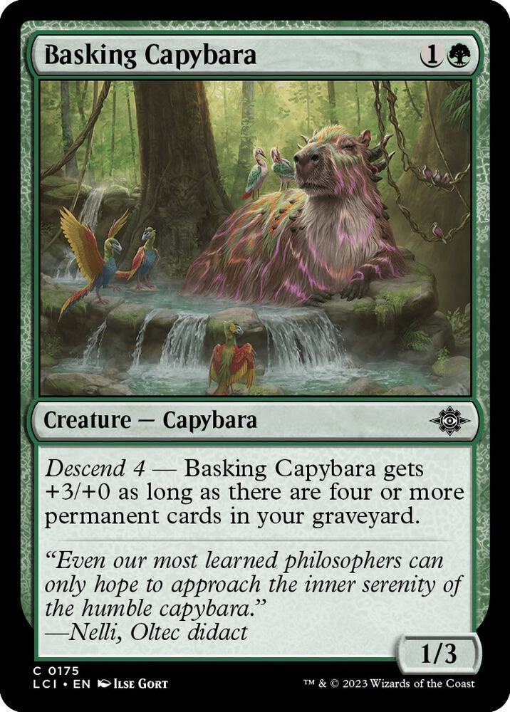 Basking Capybara 175 card from The Lost Caverns of Ixalan