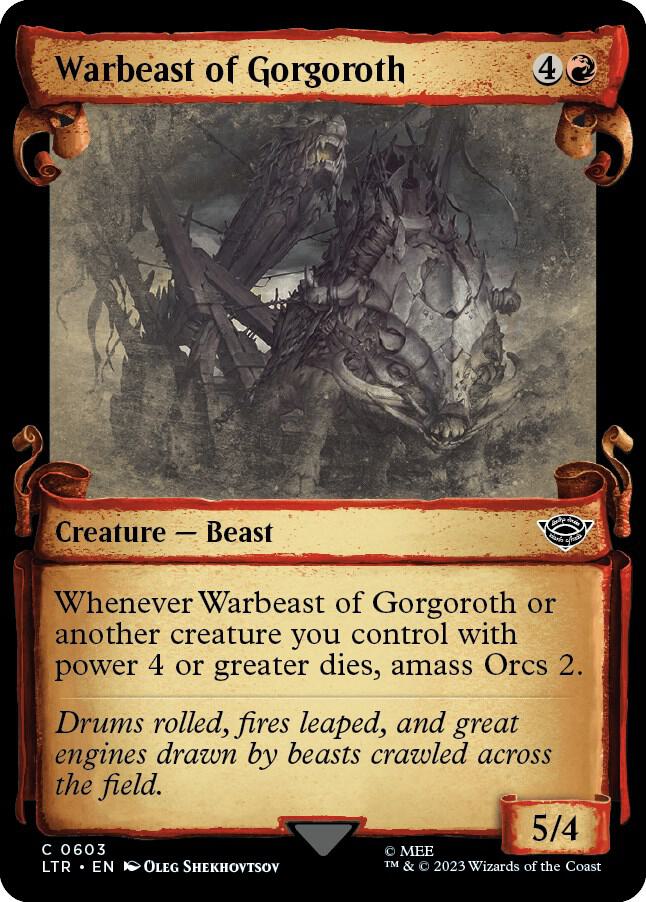 Warbeast of Gorgoroth (Showcase Scrolls) 603 card from Universes Beyond: The Lord of the Rings: Tales of Middle-earth