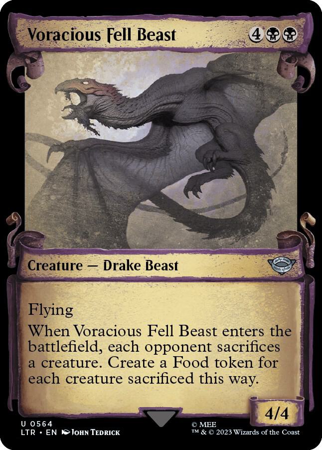 Voracious Fell Beast (Showcase Scrolls) 564 card from Universes Beyond: The Lord of the Rings: Tales of Middle-earth