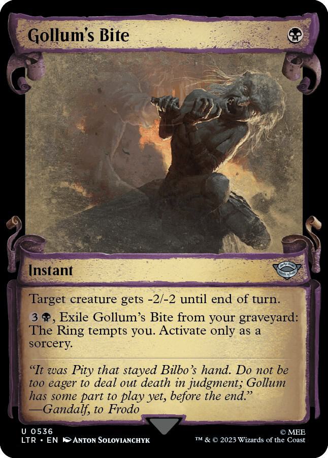 Gollum's Bite (Showcase Scrolls) 536 card from Universes Beyond: The Lord of the Rings: Tales of Middle-earth