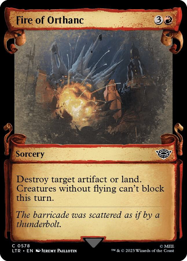 Fire of Orthanc (Showcase Scrolls) 578 card from Universes Beyond: The Lord of the Rings: Tales of Middle-earth