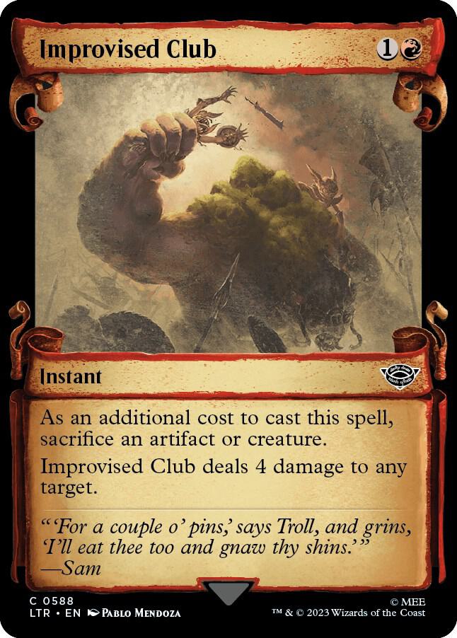 Improvised Club (Showcase Scrolls) 588 card from Universes Beyond: The Lord of the Rings: Tales of Middle-earth