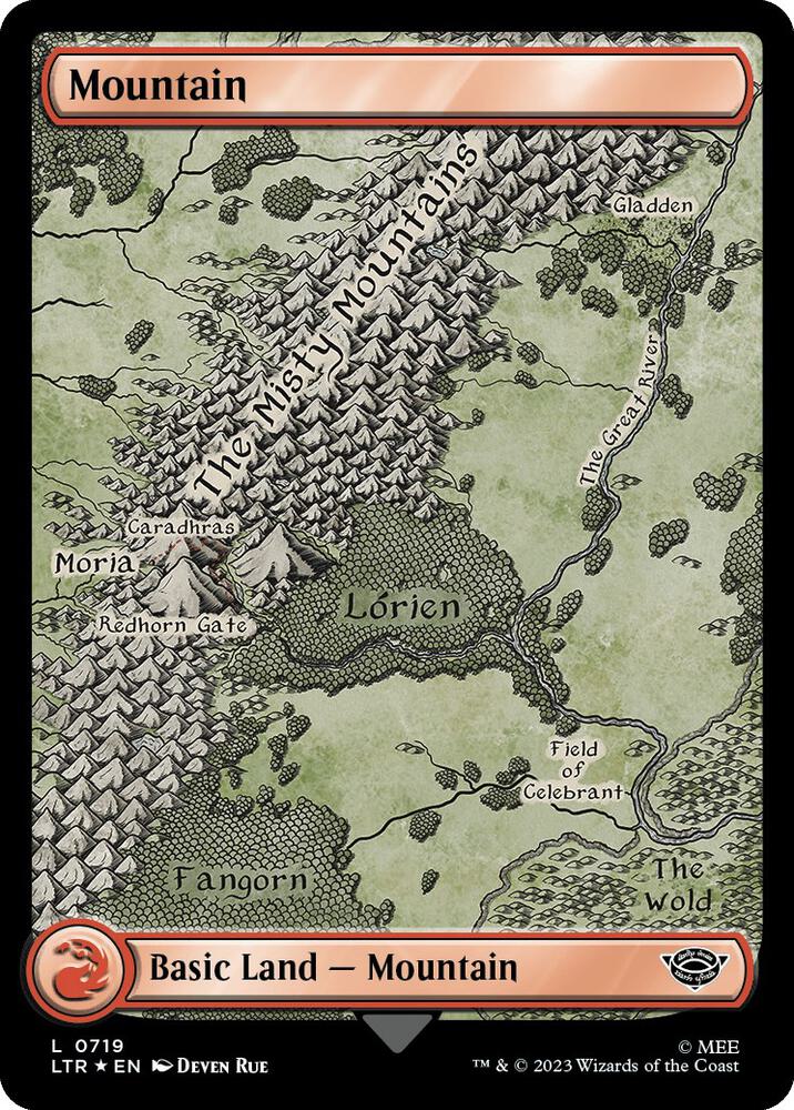 Mountain (Surge Foil) 719 card from Universes Beyond: The Lord of the Rings: Tales of Middle-earth