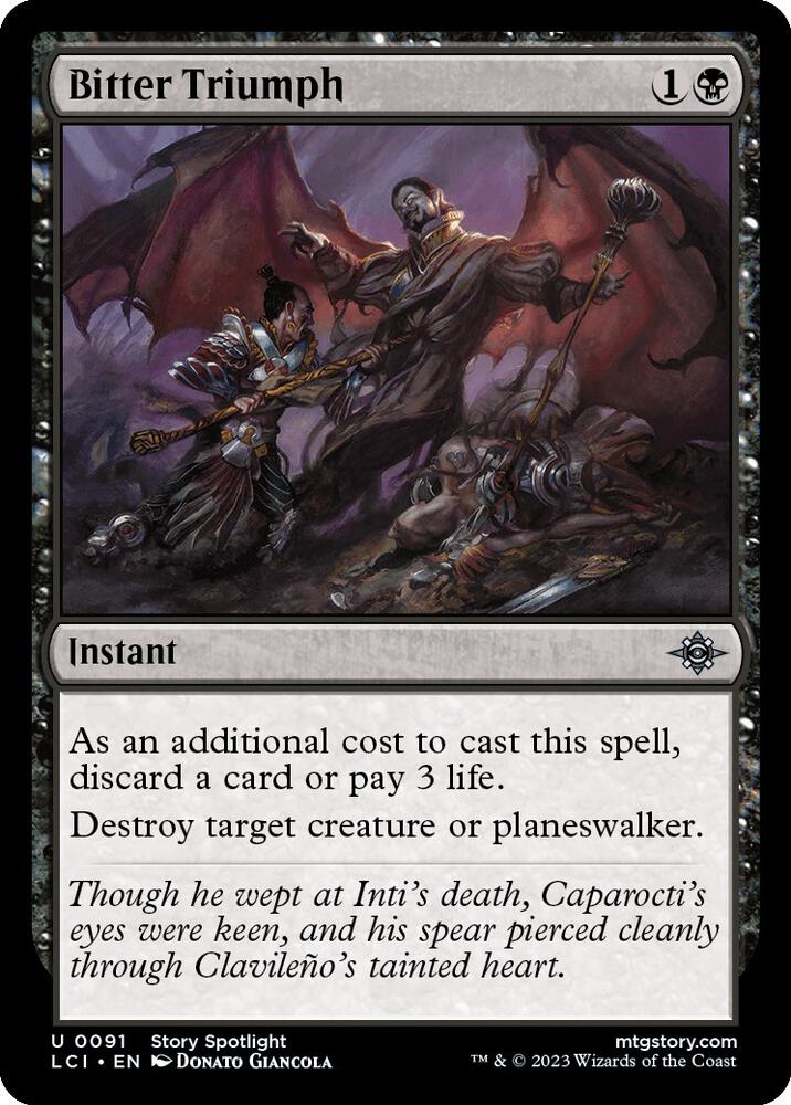Bitter Triumph 91 card from The Lost Caverns of Ixalan
