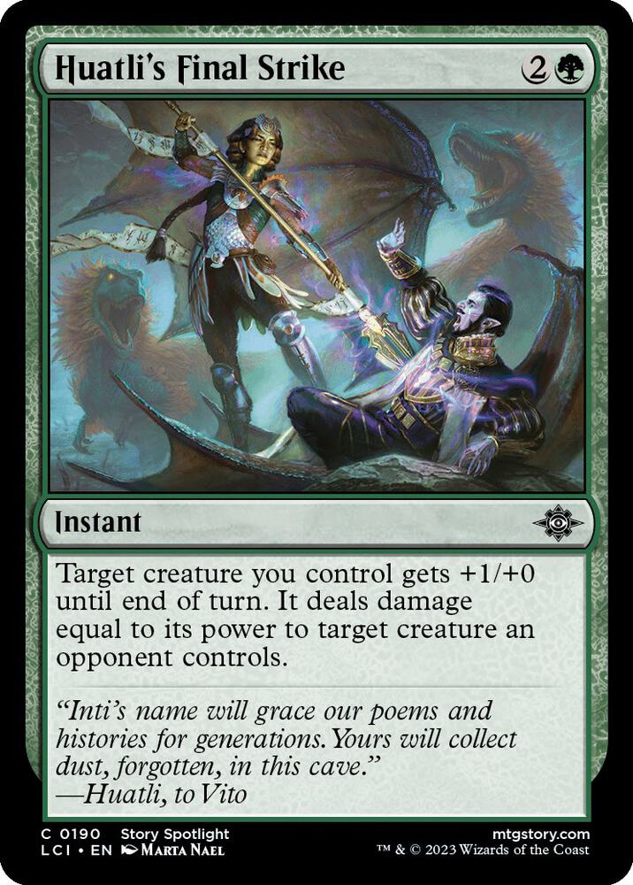 Huatli's Final Strike 190 card from The Lost Caverns of Ixalan