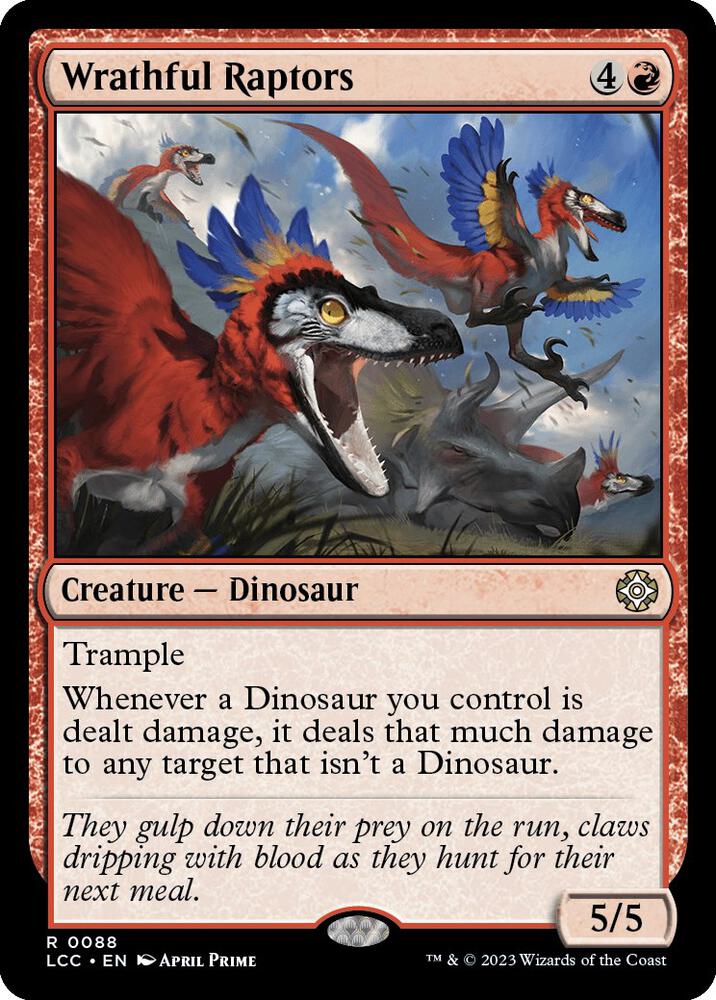 Wrathful Raptors 88 card from Commander: The Lost Caverns of Ixalan