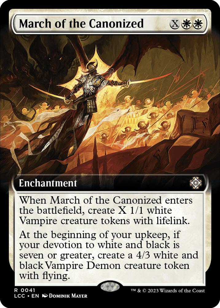 March of the Canonized (Extended Art) 41 card from Commander: The Lost Caverns of Ixalan