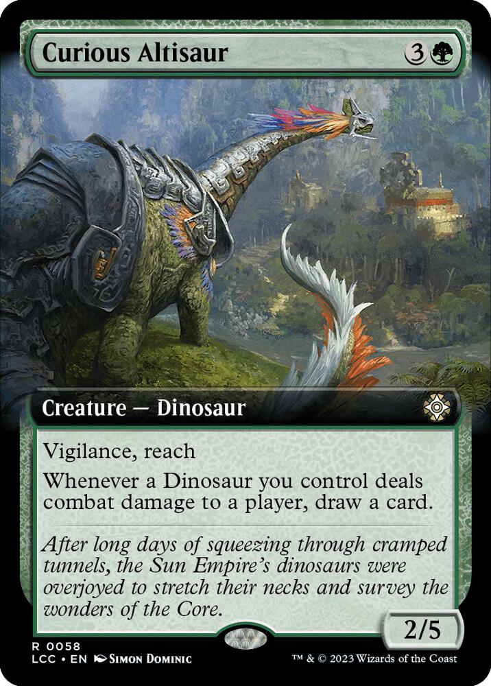 Curious Altisaur (Extended Art) 58 card from Commander: The Lost Caverns of Ixalan