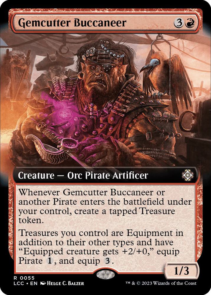 Gemcutter Buccaneer (Extended Art) 55 card from Commander: The Lost Caverns of Ixalan