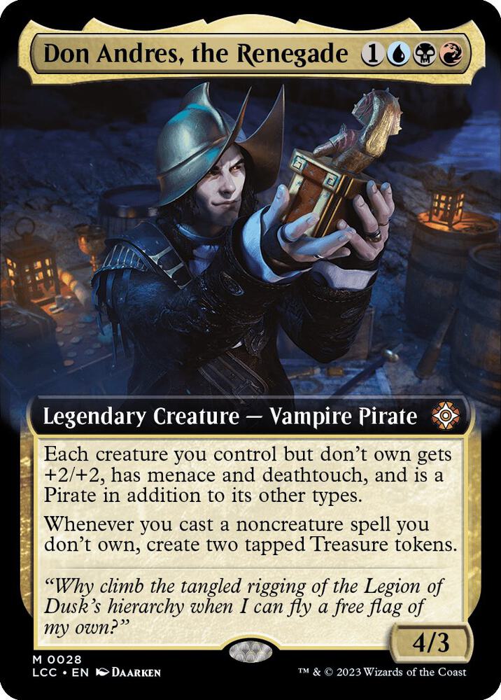Don Andres, the Renegade (Extended Art) 28 card from Commander: The Lost Caverns of Ixalan