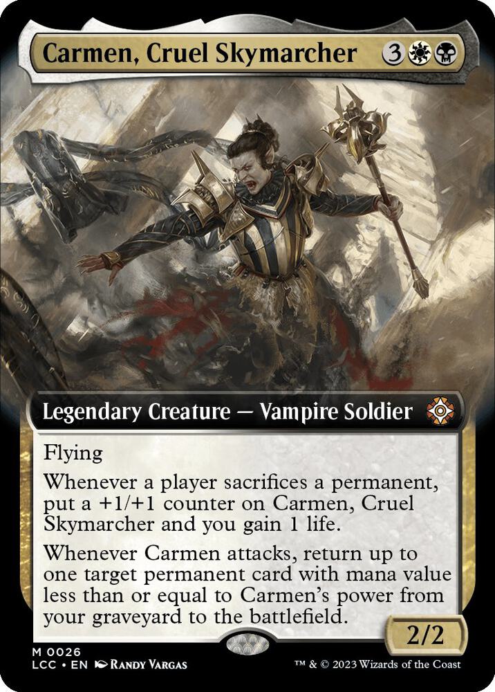 Carmen, Cruel Skymarcher (Extended Art) 26 card from Commander: The Lost Caverns of Ixalan