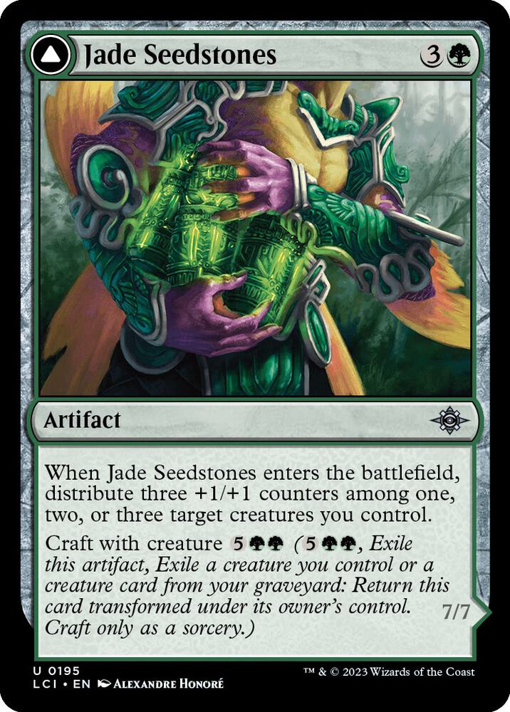 Jade Seedstones 195 card from The Lost Caverns of Ixalan