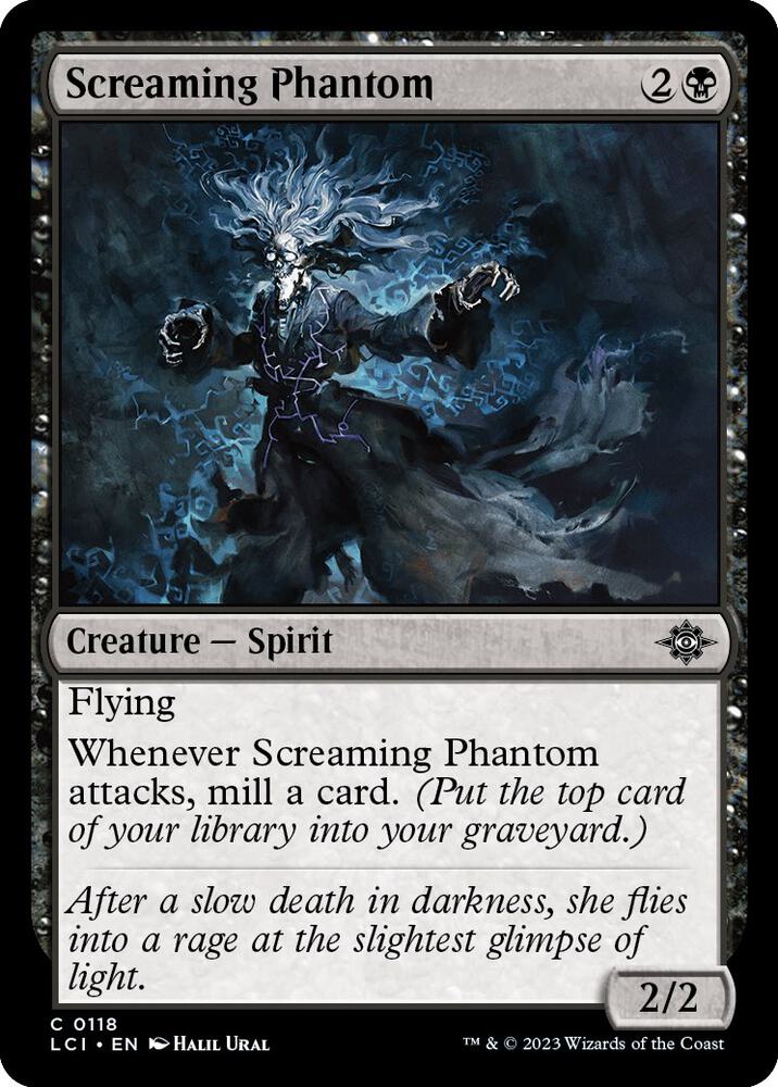 Screaming Phantom 118 card from The Lost Caverns of Ixalan