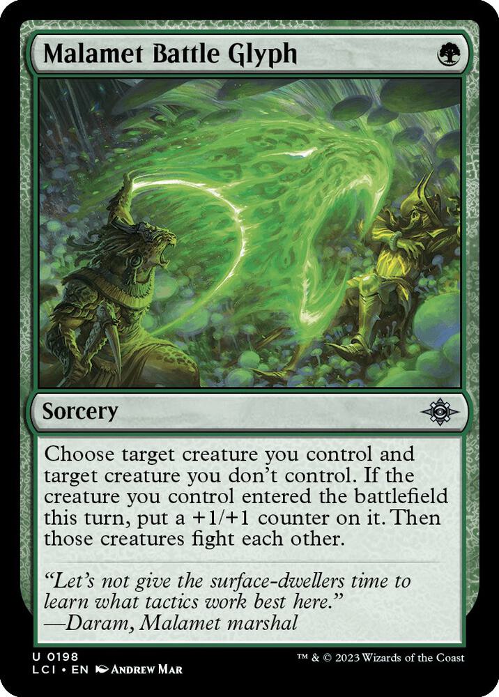 Malamet Battle Glyph 198 card from The Lost Caverns of Ixalan