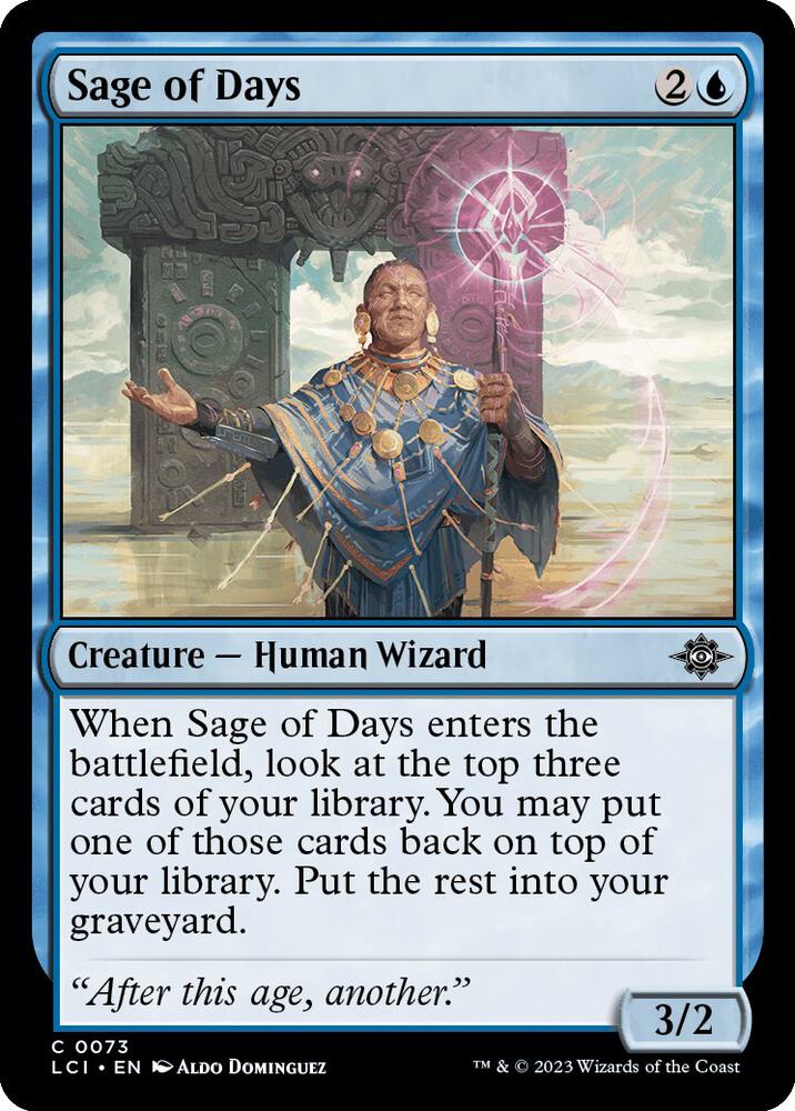 Sage of Days 73 card from The Lost Caverns of Ixalan