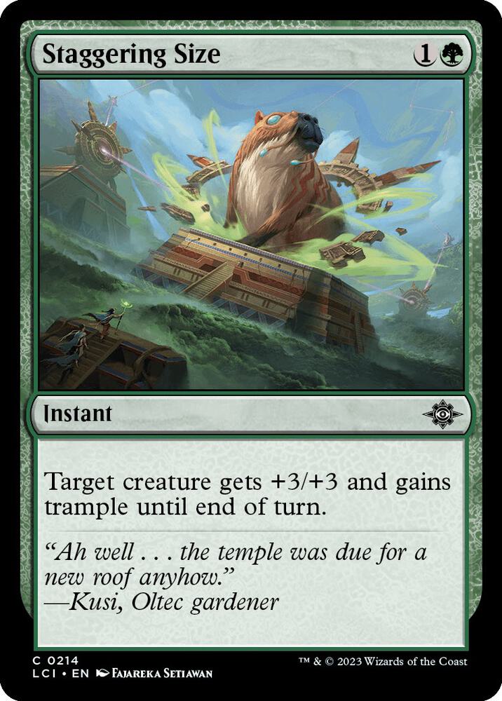 Staggering Size 214 card from The Lost Caverns of Ixalan