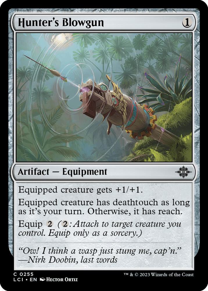 Hunter's Blowgun 255 card from The Lost Caverns of Ixalan