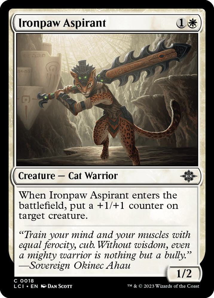 Ironpaw Aspirant 18 card from The Lost Caverns of Ixalan