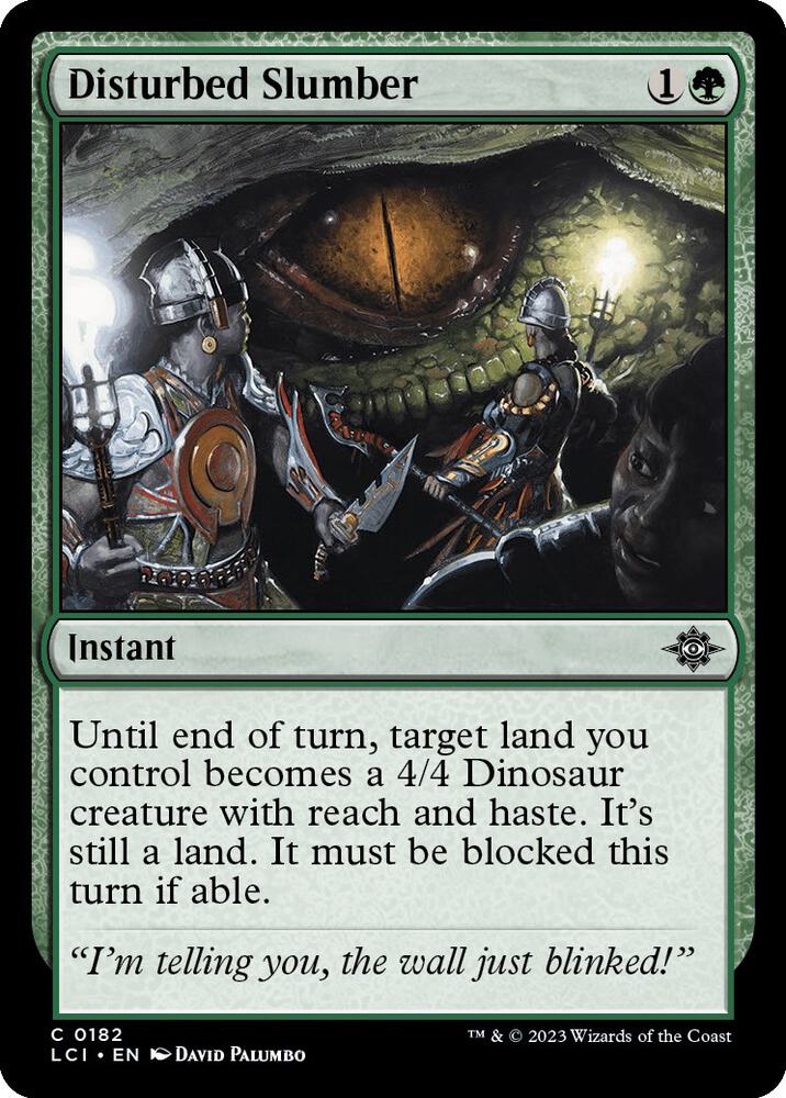 Disturbed Slumber 182 card from The Lost Caverns of Ixalan