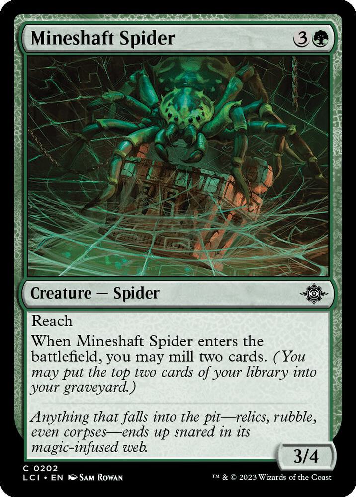 Mineshaft Spider 202 card from The Lost Caverns of Ixalan