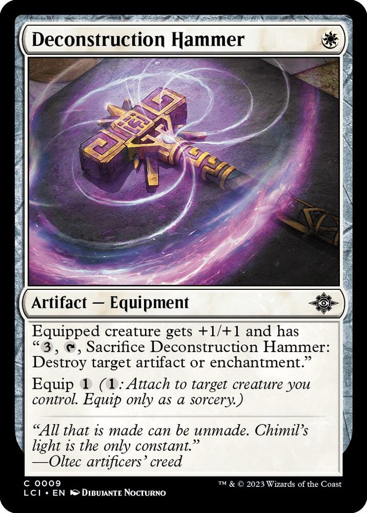 Deconstruction Hammer 9 card from The Lost Caverns of Ixalan