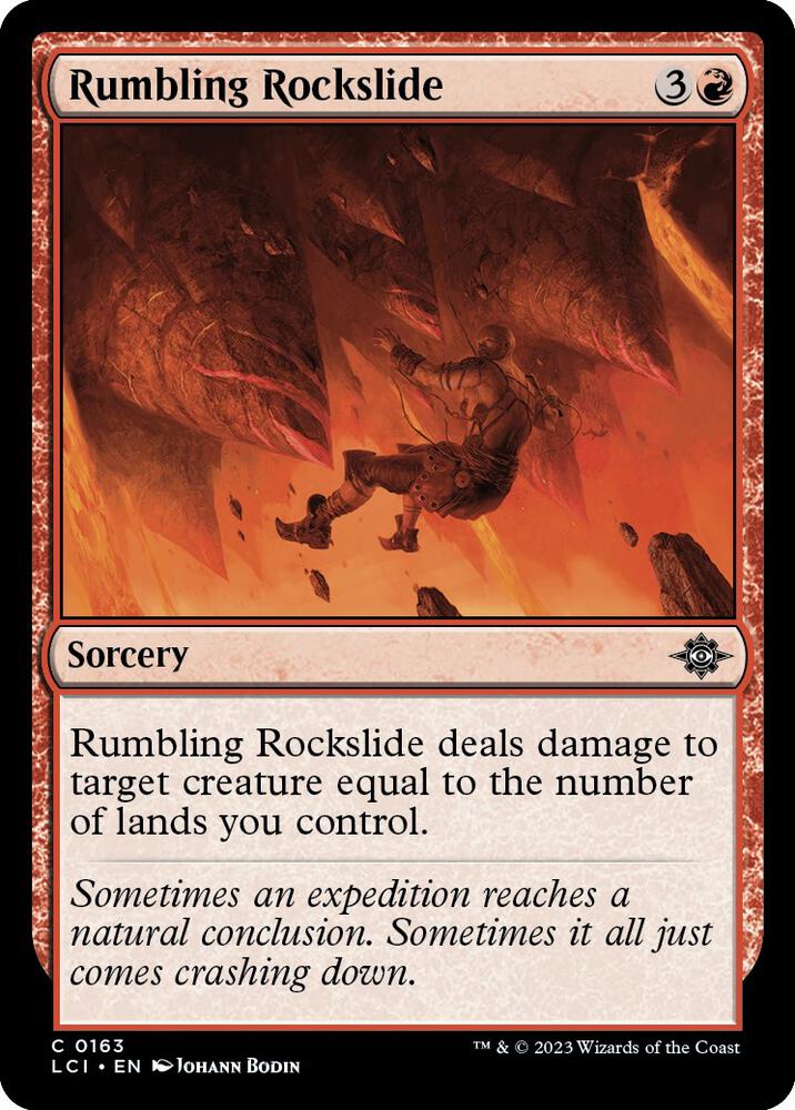 Rumbling Rockslide 163 card from The Lost Caverns of Ixalan