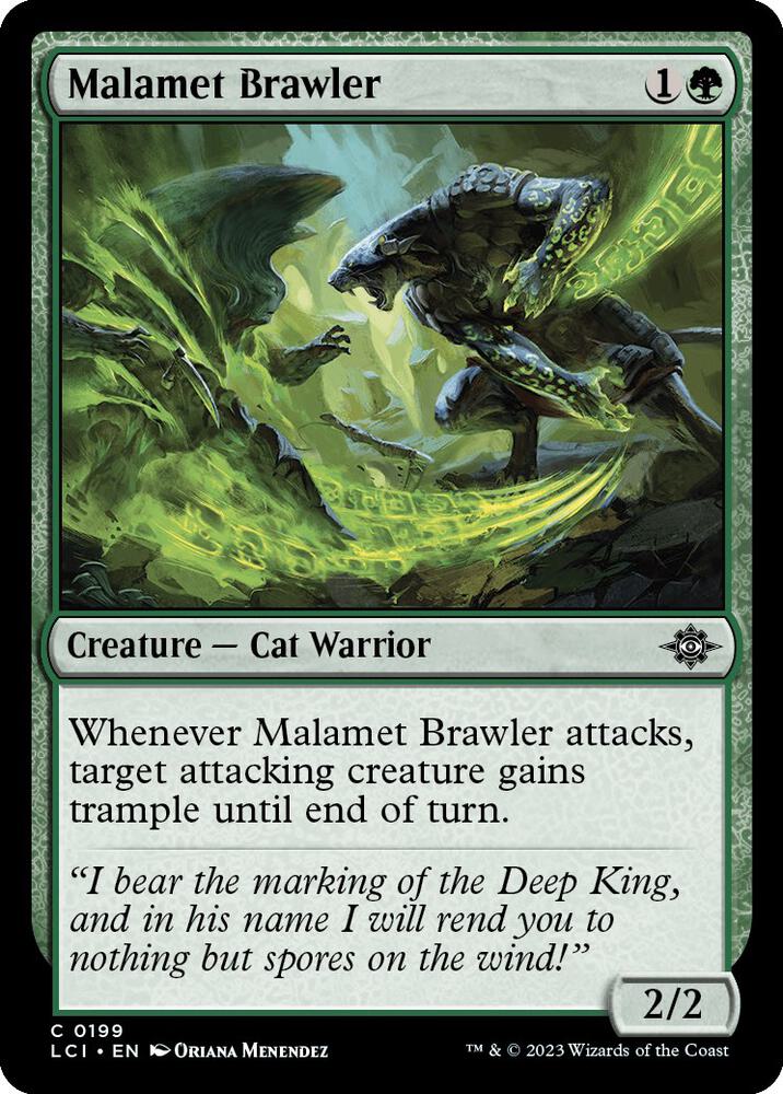 Malamet Brawler 199 card from The Lost Caverns of Ixalan