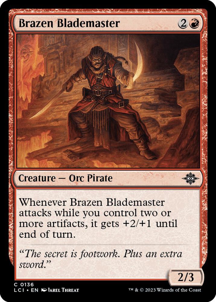 Brazen Blademaster 136 card from The Lost Caverns of Ixalan