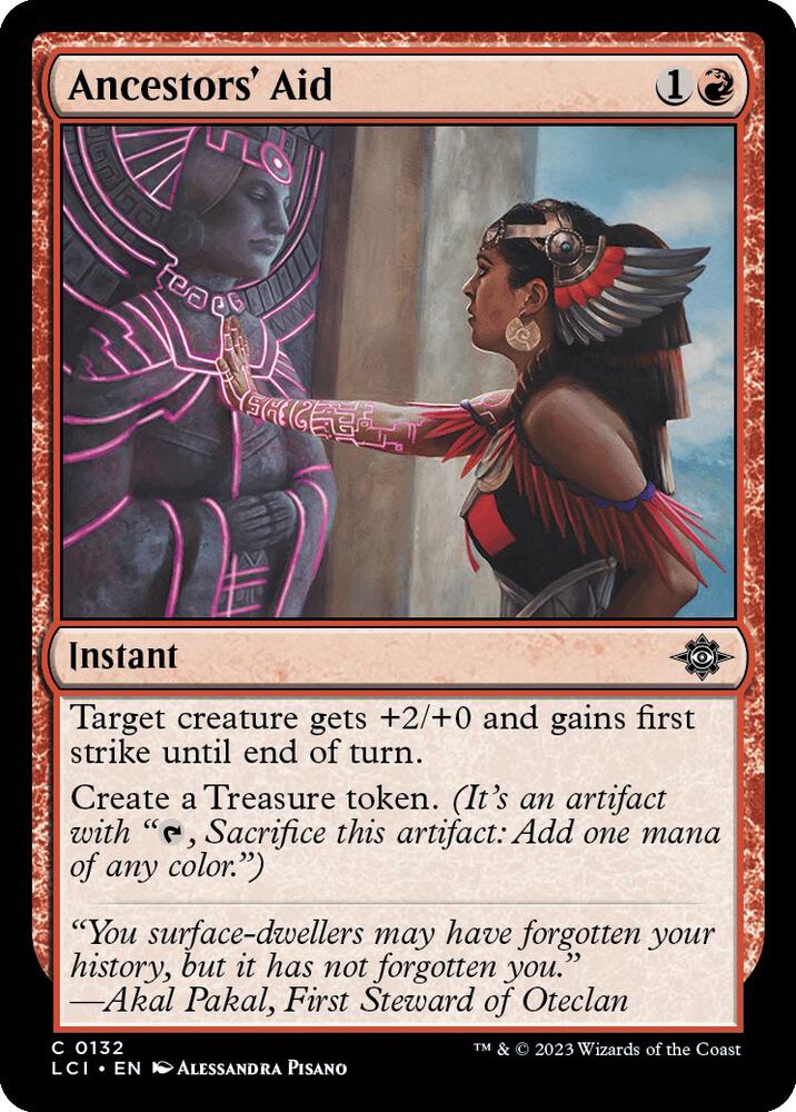 Ancestors' Aid 132 card from The Lost Caverns of Ixalan