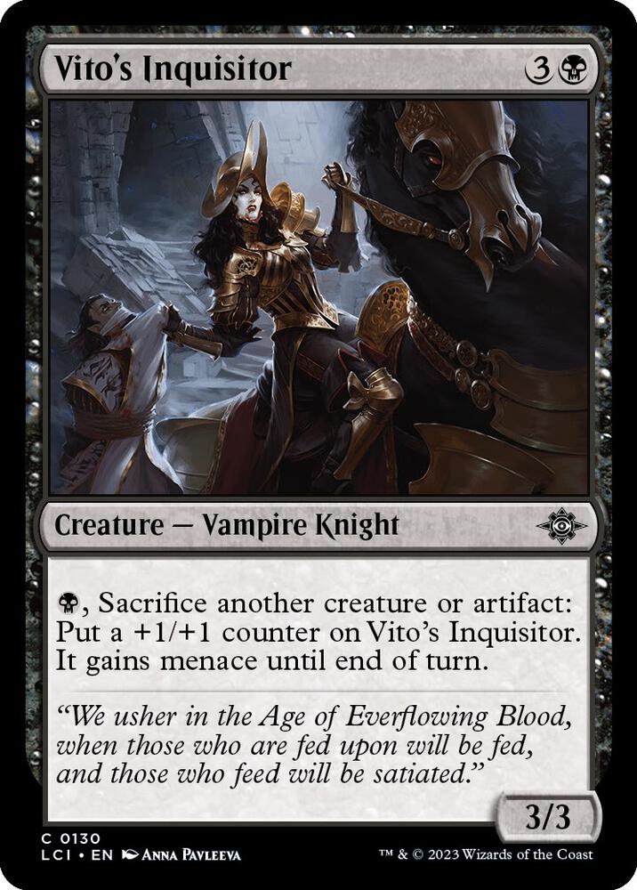 Vito's Inquisitor 130 card from The Lost Caverns of Ixalan