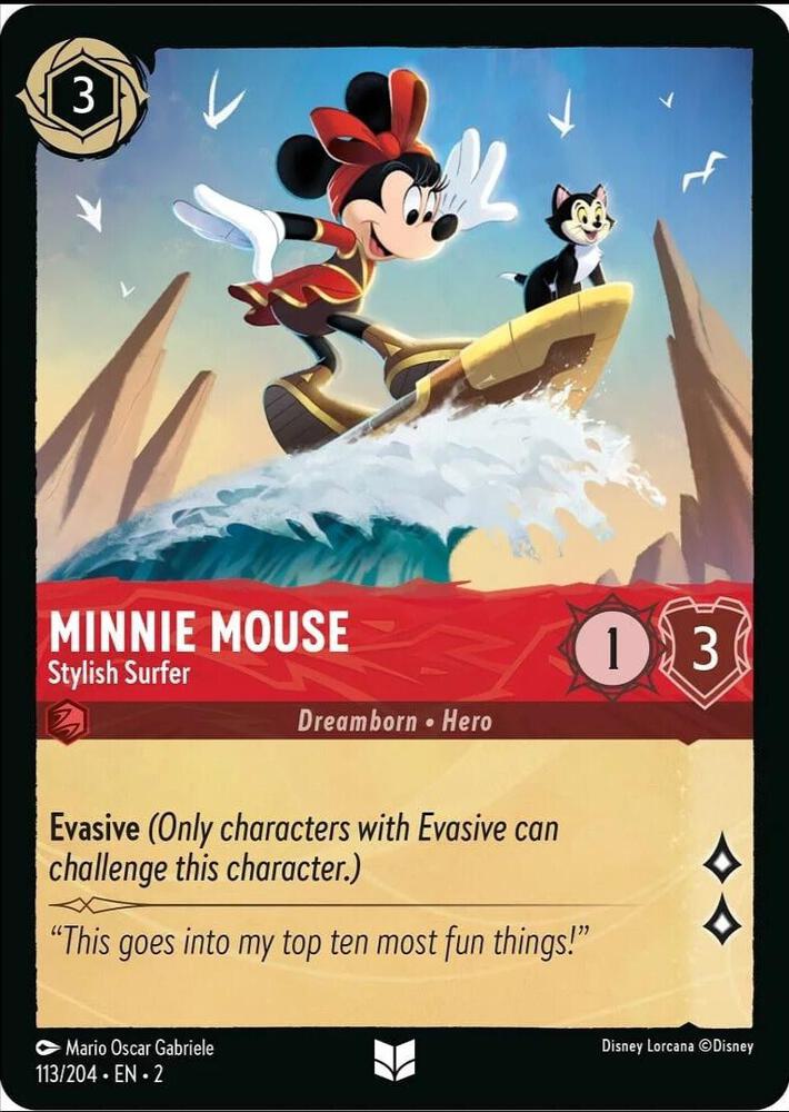 Minnie Mouse - Stylish Surfer 113/204 card from Rise of the Floodborn