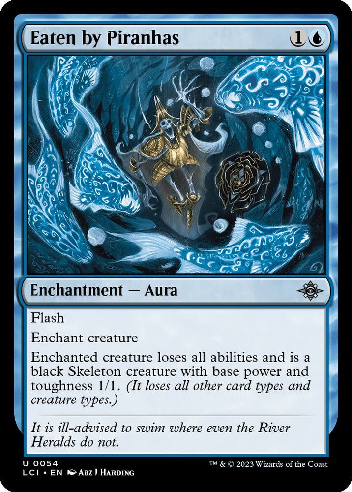 Eaten by Piranhas 54 card from The Lost Caverns of Ixalan