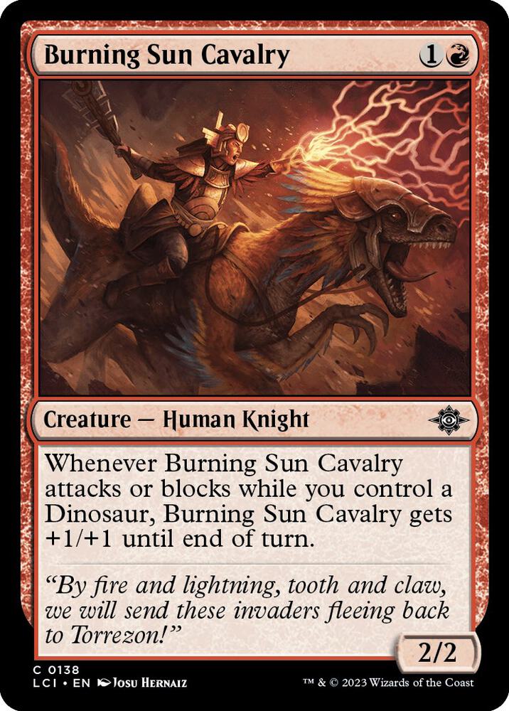 Burning Sun Cavalry 138 card from The Lost Caverns of Ixalan