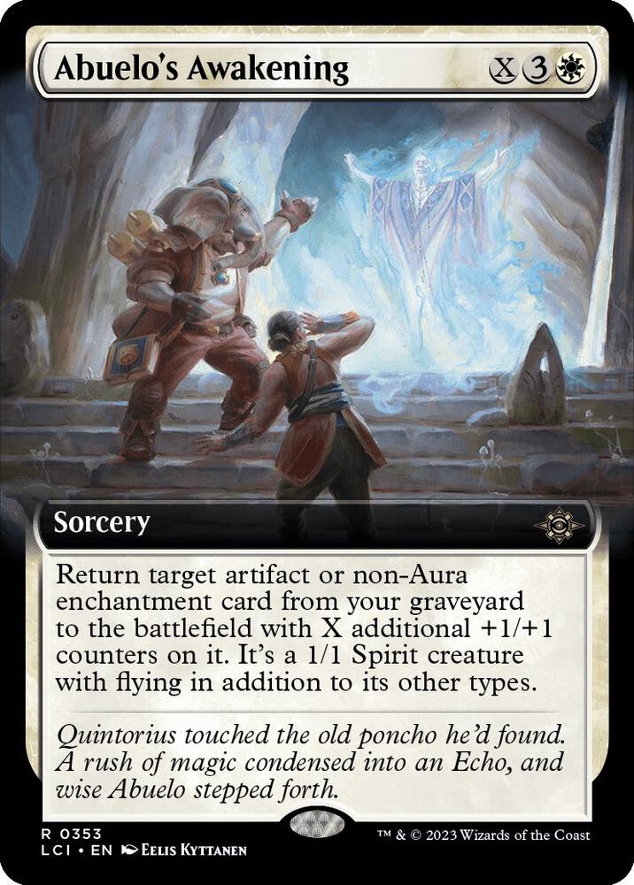 Abuelo's Awakening (Extended Art) 353 card from The Lost Caverns of Ixalan