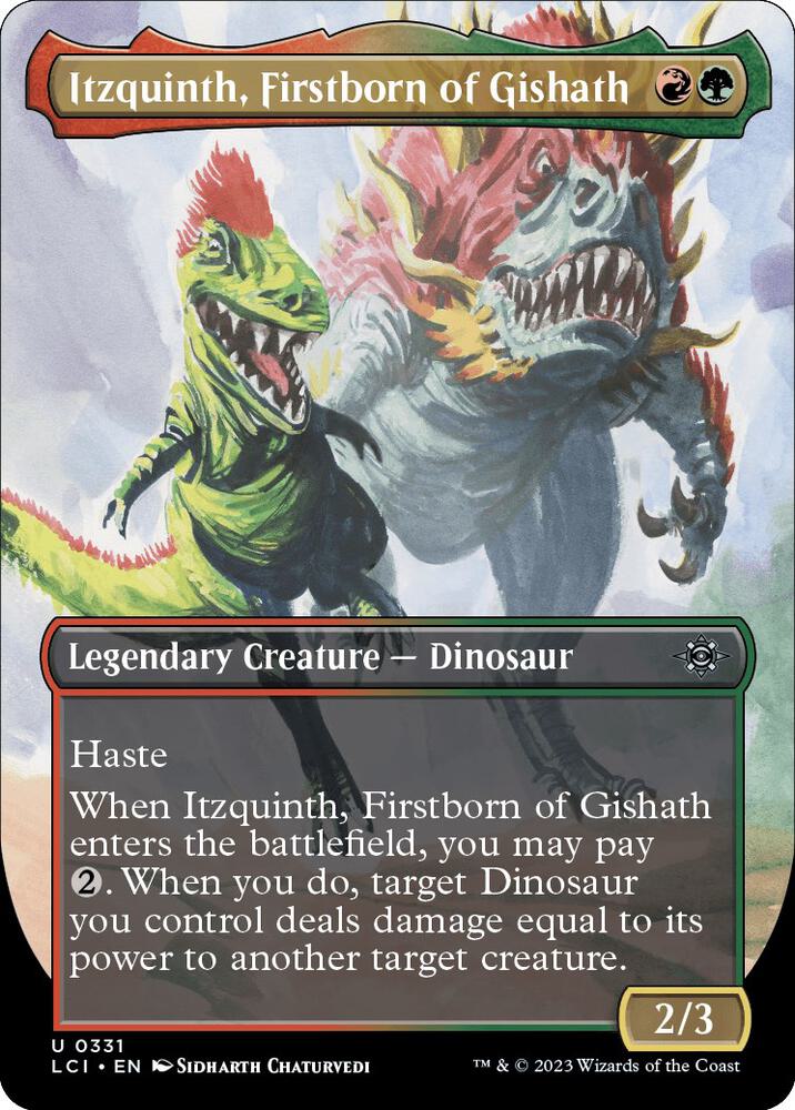 Itzquinth, Firstborn of Gishath (Borderless) 331 card from The Lost Caverns of Ixalan