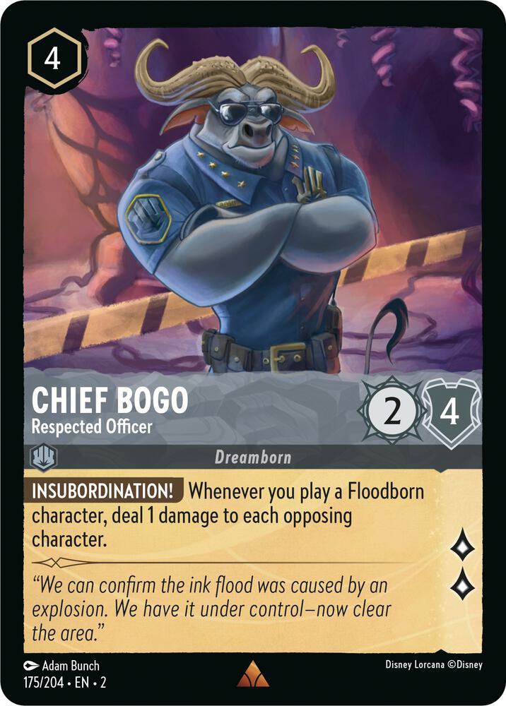 Chief Bogo - Respected Officer 175/204 card from Rise of the Floodborn