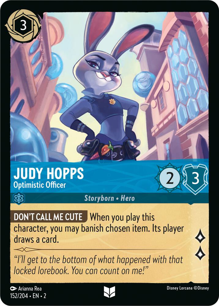 Judy Hopps - Optimistic Officer 152/204 card from Rise of the Floodborn
