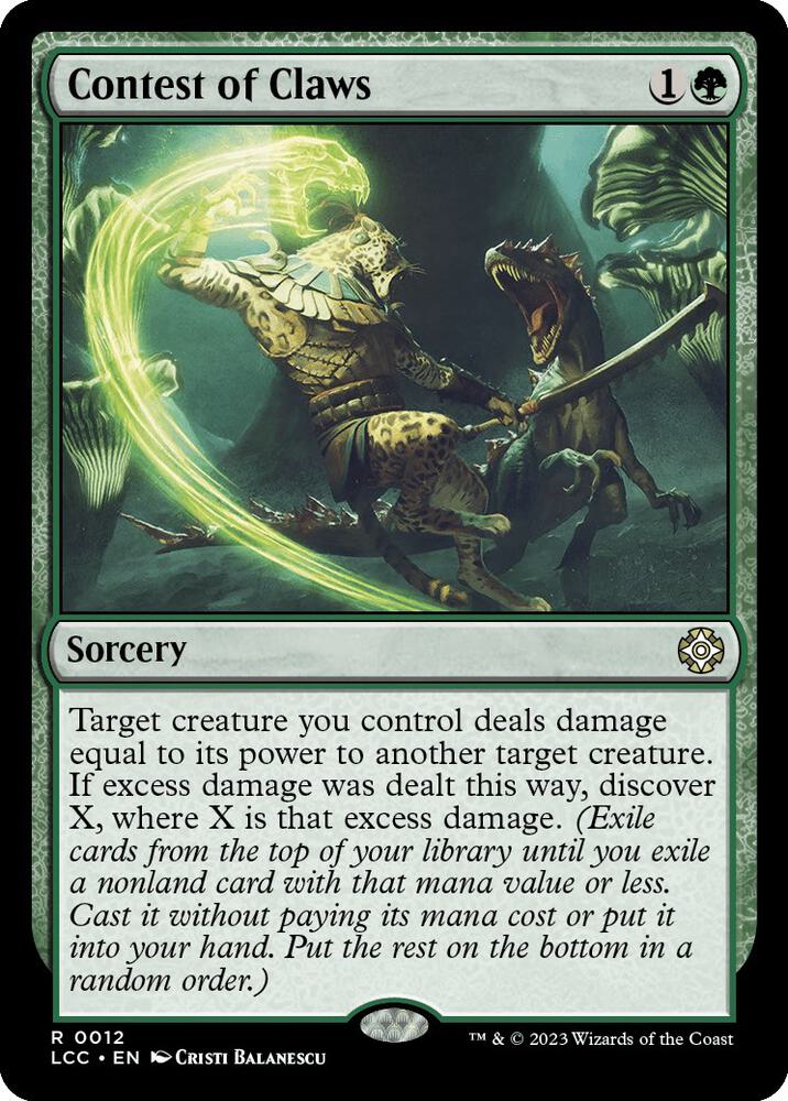 Contest of Claws 12 card from Commander: The Lost Caverns of Ixalan