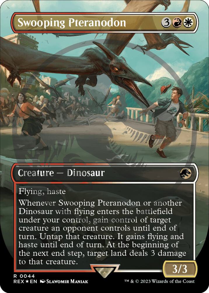 Swooping Pteranodon (Borderless) (Emblem) 44 card from Universes Beyond: Jurassic World Collection