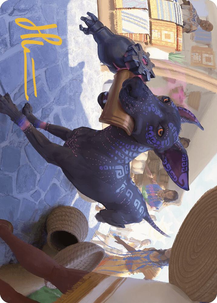 Mischievous Pup Art Card (Gold-Stamped Signature) 3 card from Art Series: The Lost Caverns of Ixalan