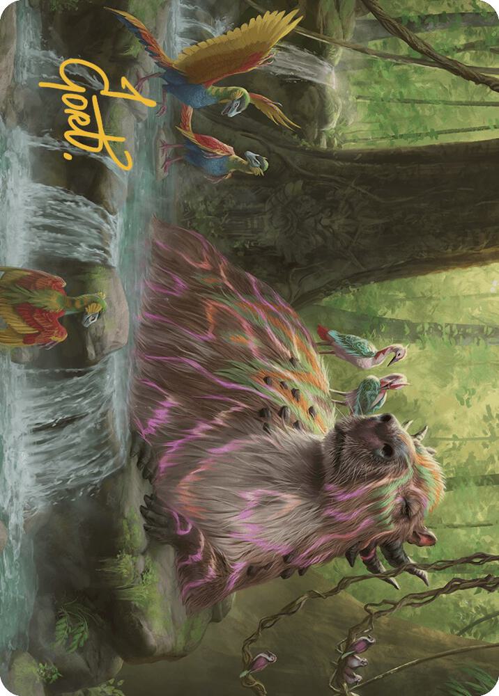 Basking Capybara Art Card (Gold-Stamped Signature) 22 card from Art Series: The Lost Caverns of Ixalan