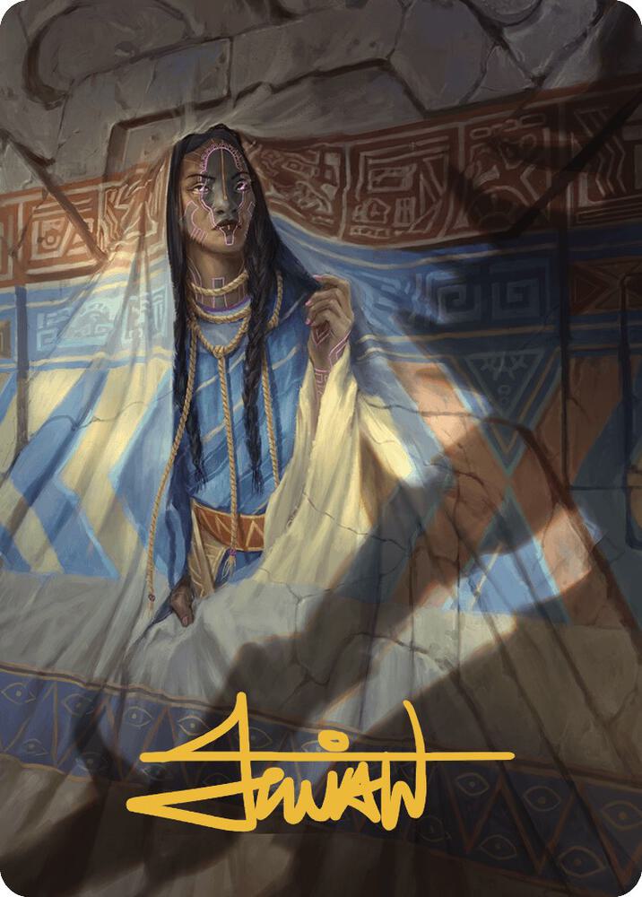 Whispersilk Cloak Art Card (Gold-Stamped Signature) 80 card from Art Series: The Lost Caverns of Ixalan