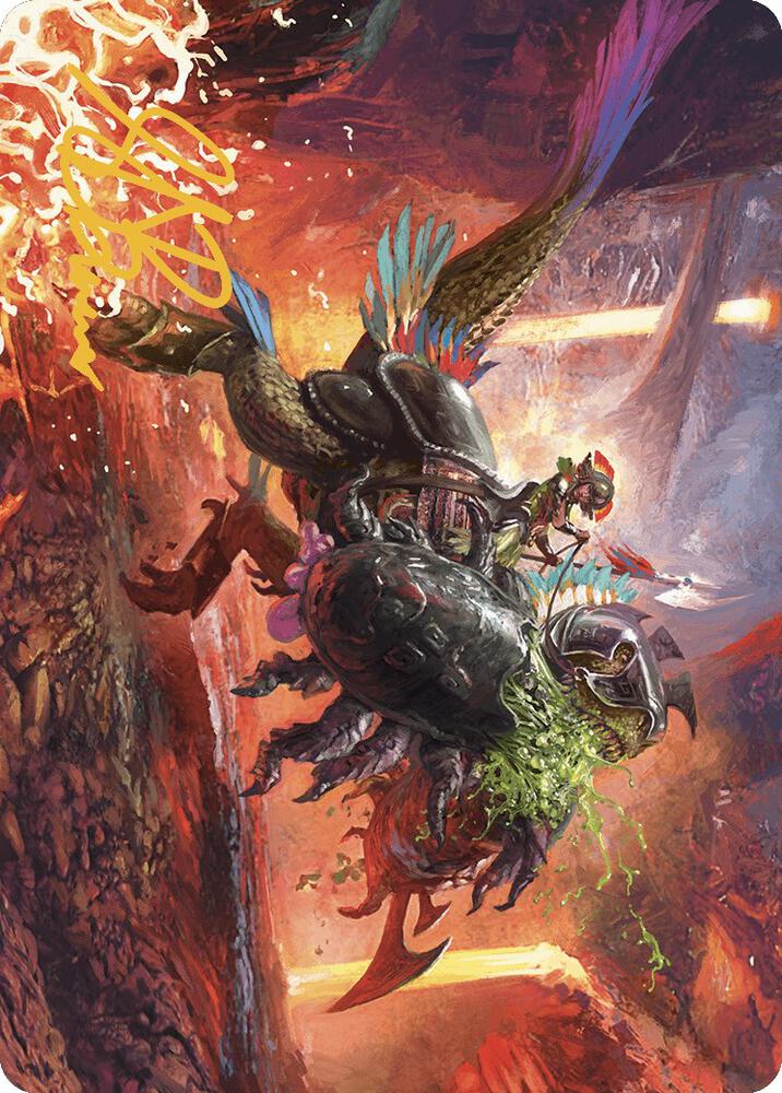 Triumphant Chomp Art Card (Gold-Stamped Signature) 21 card from Art Series: The Lost Caverns of Ixalan