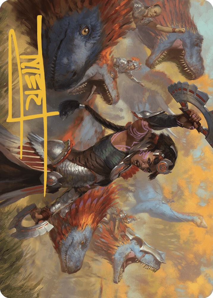 Huatli, Poet of Unity Art Card (Gold-Stamped Signature) 27 card from Art Series: The Lost Caverns of Ixalan