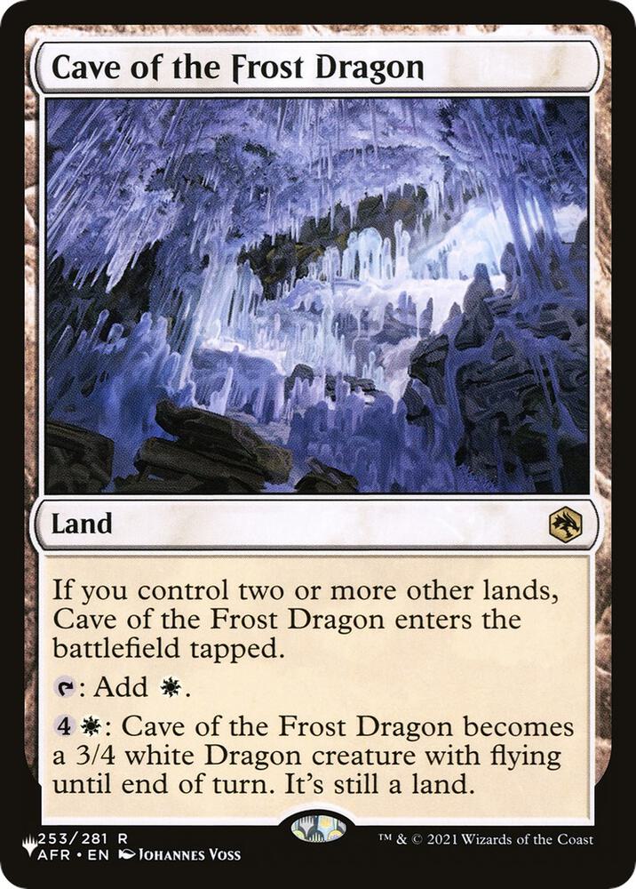 Cave of the Frost Dragon 253/281 card from The List Reprints