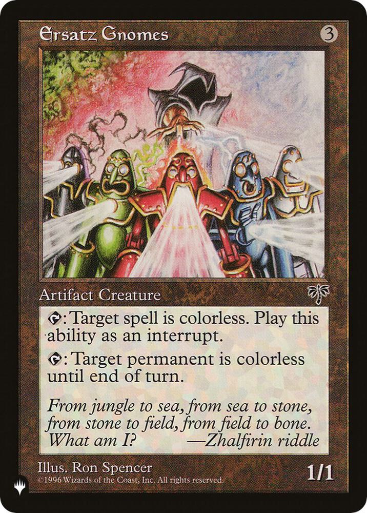 Ersatz Gnomes card from The List Reprints