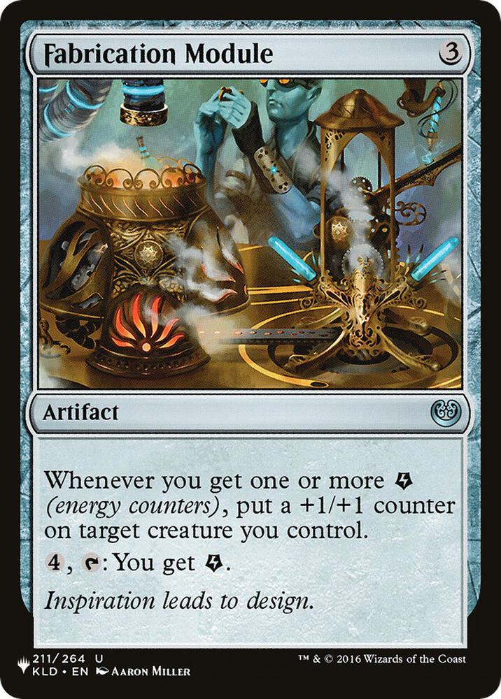 Fabrication Module 211/264 card from The List Reprints