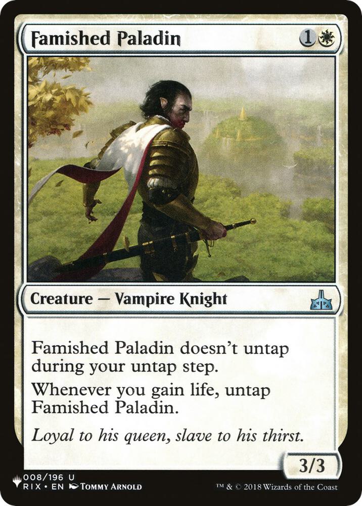 Famished Paladin 008/196 card from The List Reprints