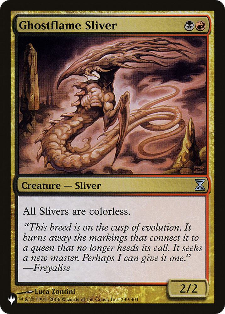 Ghostflame Sliver 239/301 card from The List Reprints