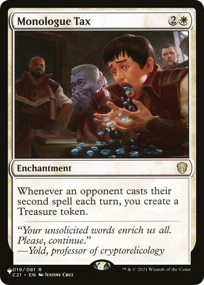 Monologue Tax 019/081 card from The List Reprints